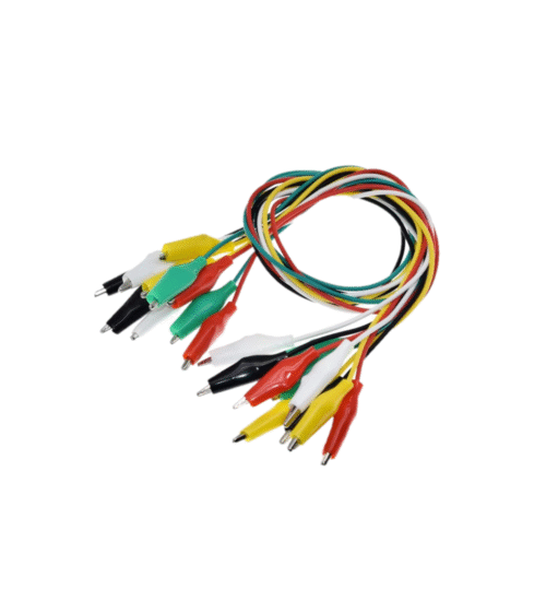 Cables cocodrilo 5 colores 50cm