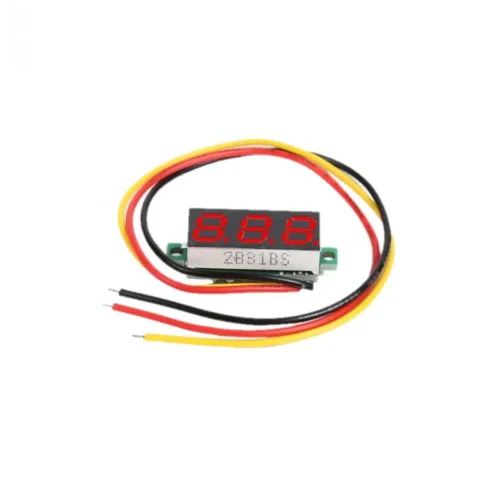 Voltímetro digital, 2.5V a 100V, display color rojo