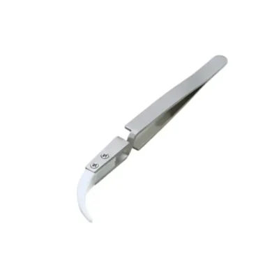 Pinza invertida curva de acero inoxidable y cerámica de zirconio